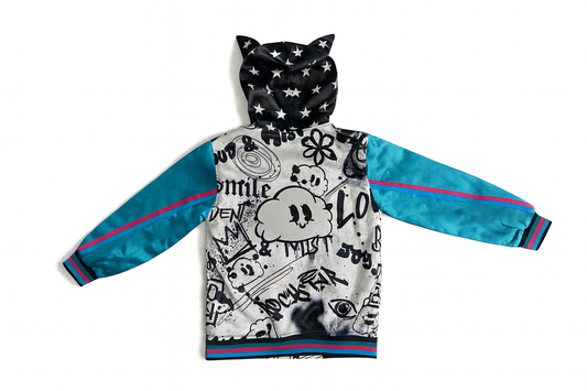 Color graffiti bomber jacket