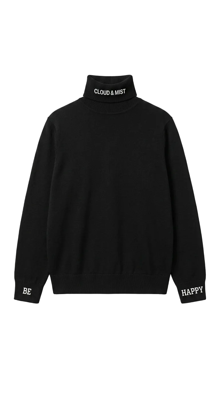 C&M "Be Happy" Classic Turtleneck
