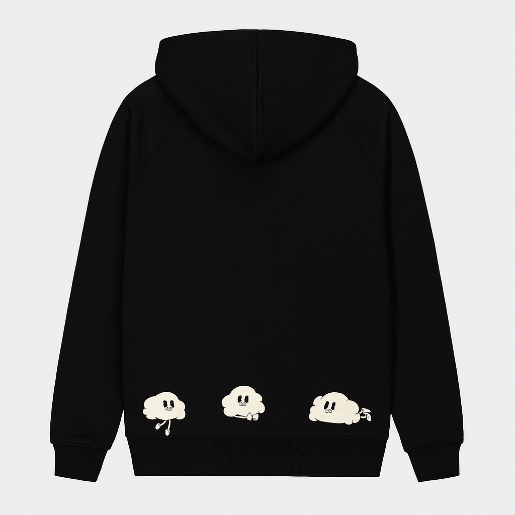 Keep your head in the clouds hoodie - black