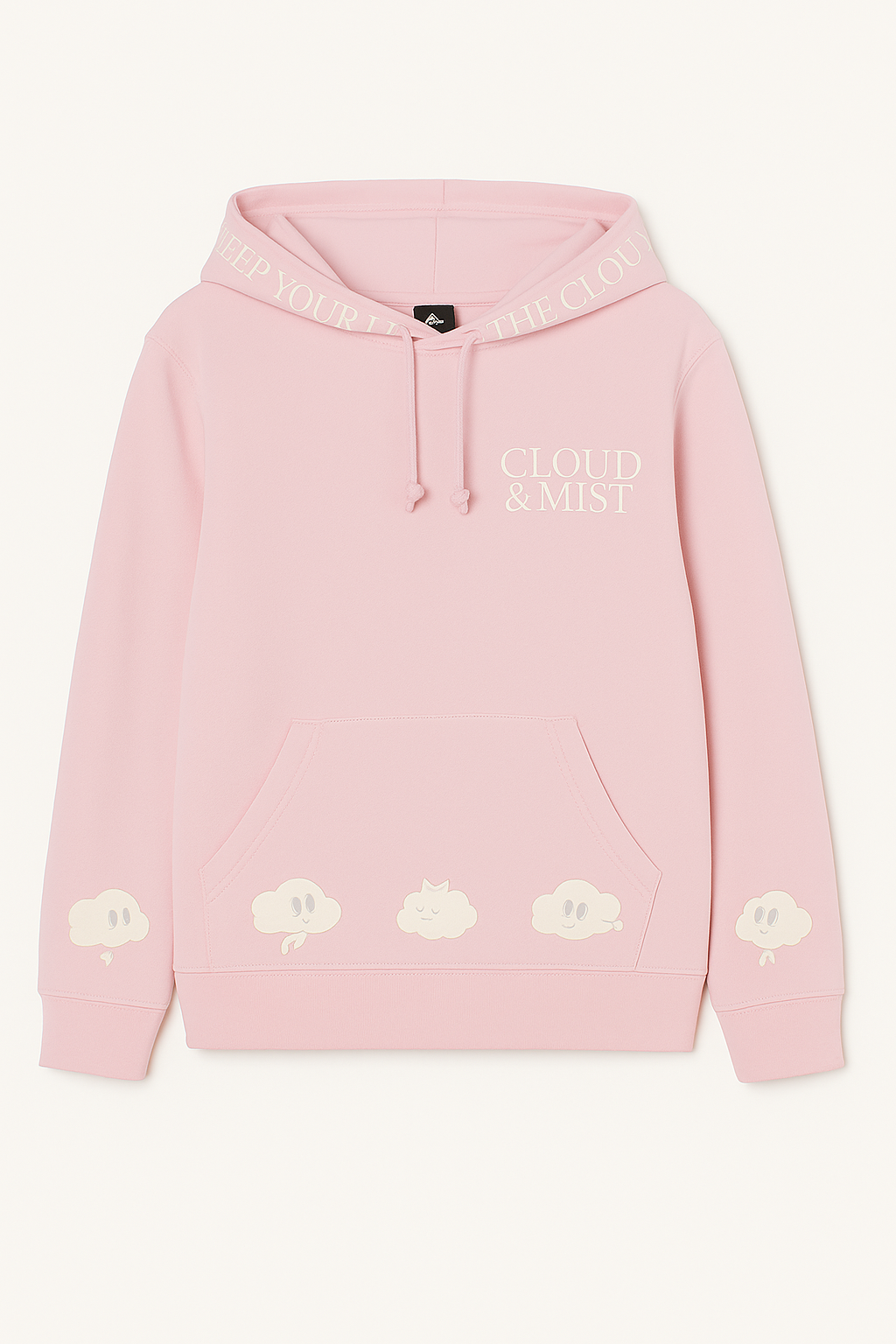Keep your head in the clouds hoodie - light pink