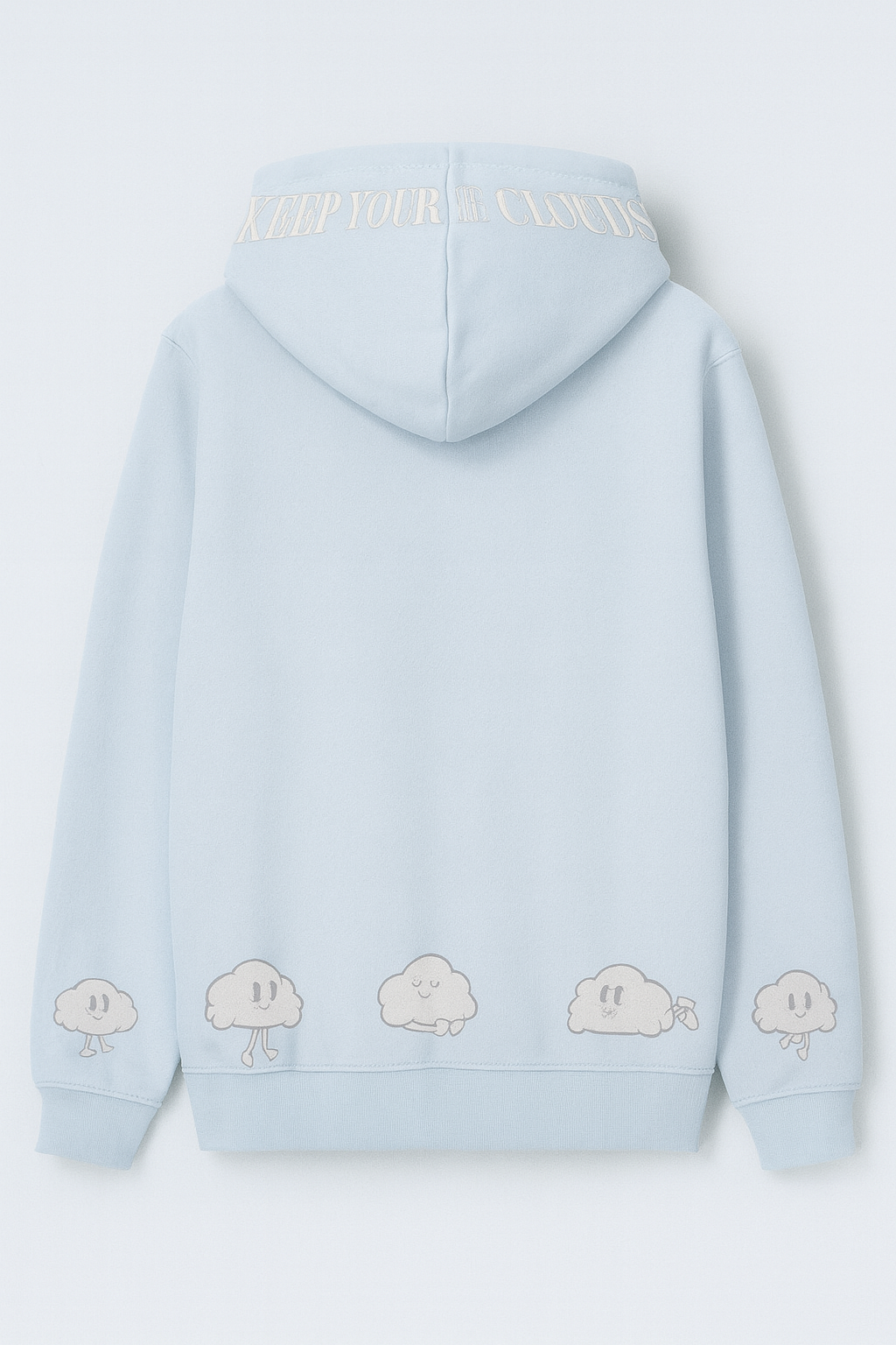 Keep your head in the clouds hoodie - light blue