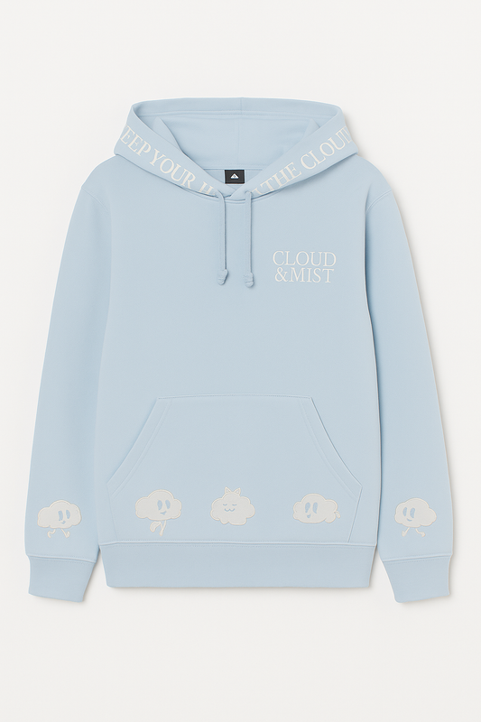 Keep your head in the clouds hoodie - light blue