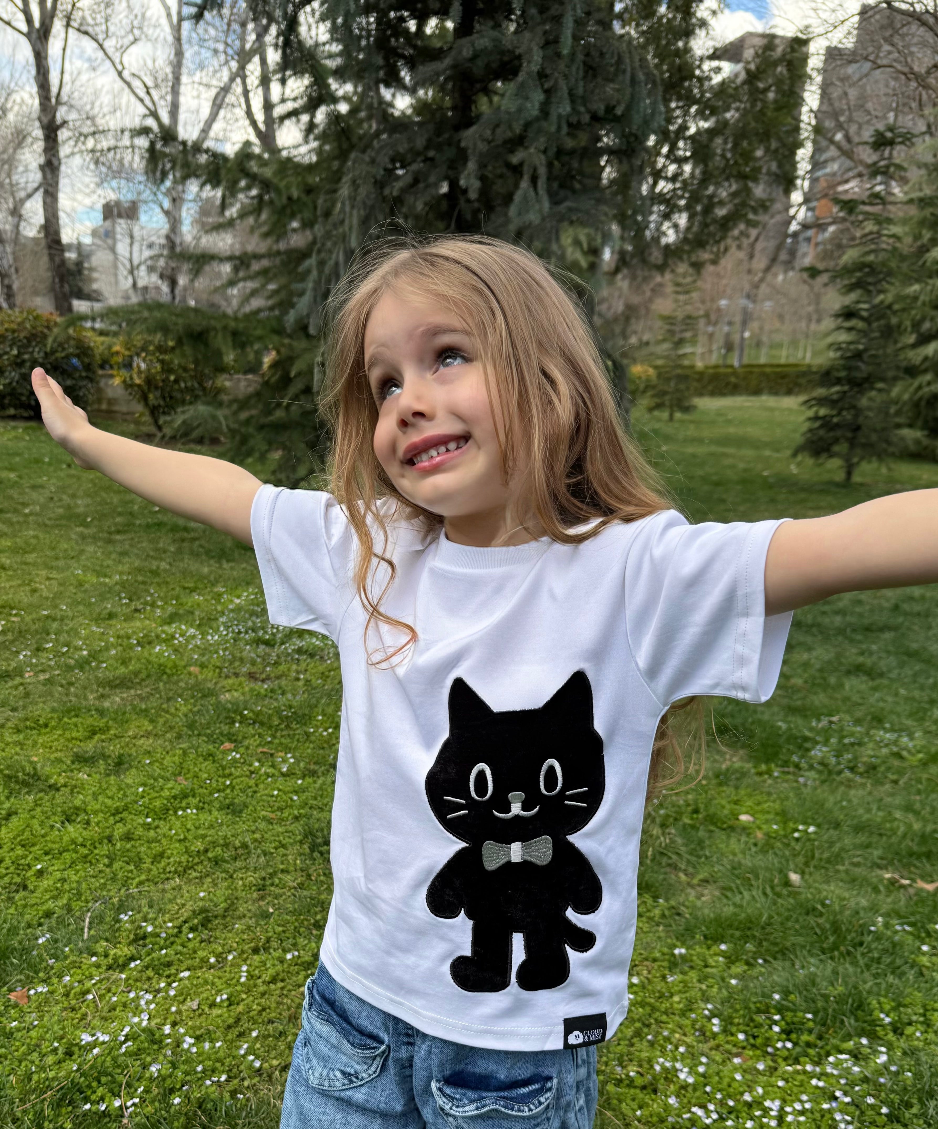 Mist Cat White T-Shirt