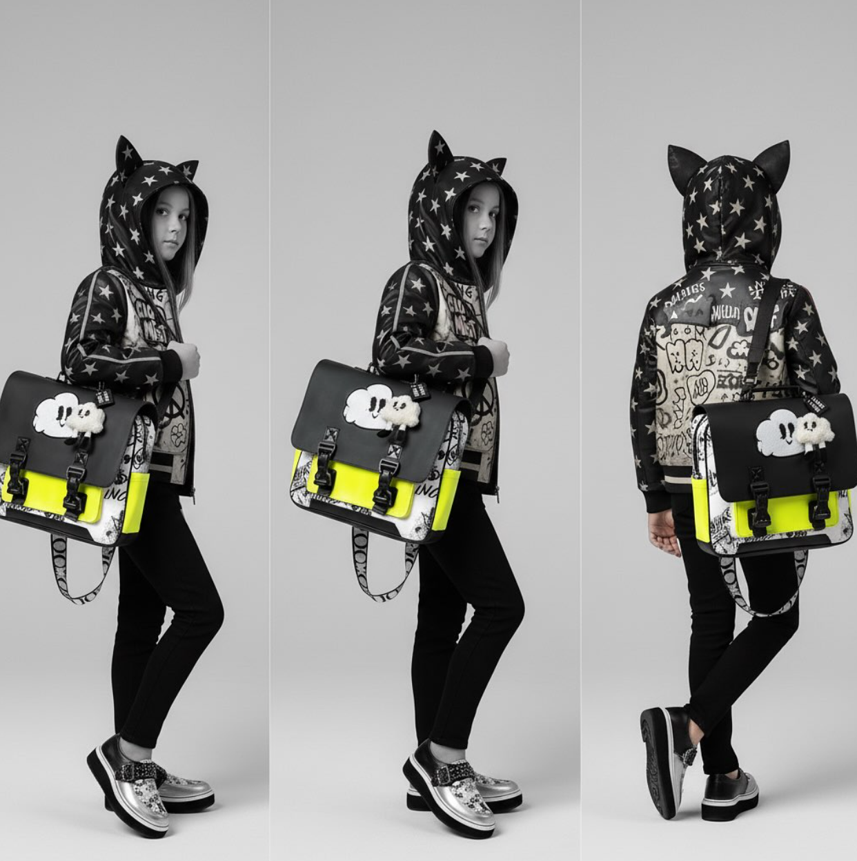 Yellow & Monochrome Backpack