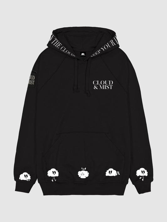 Keep your head in the clouds hoodie - black